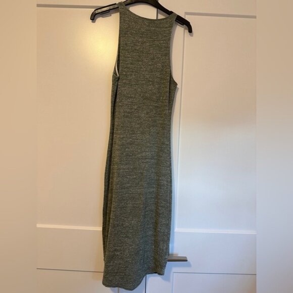 Aritzia Wilfred Free Heathered Green Sheath Midi Dress Size Medium - Picture 5 of 8